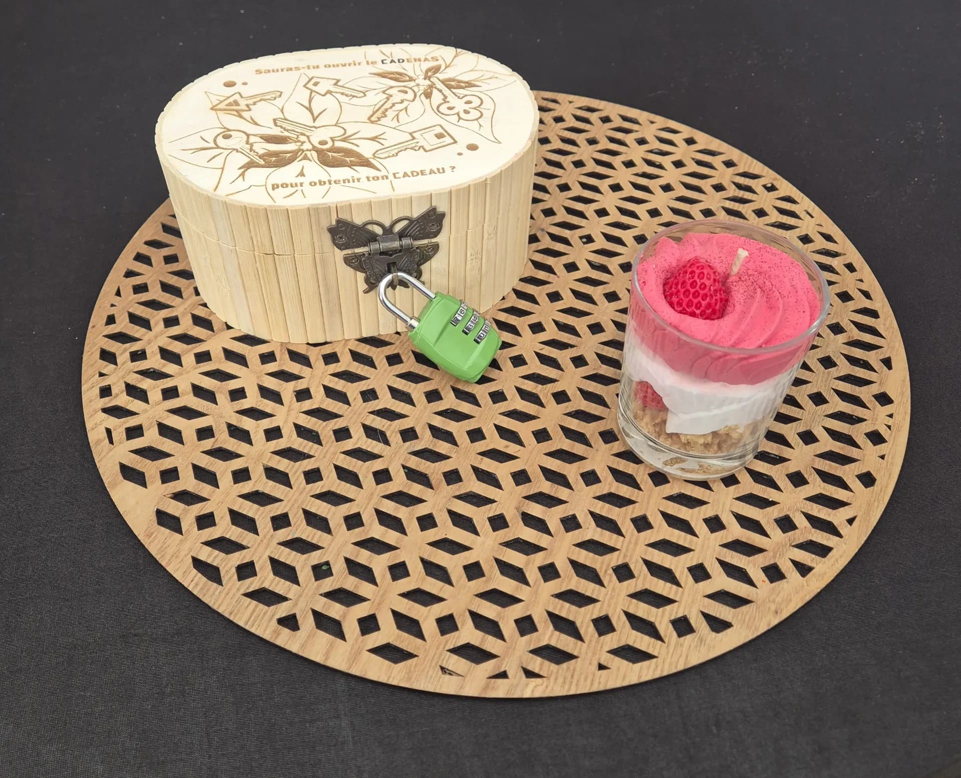 Mystéria Bougie bijou fraises des bois