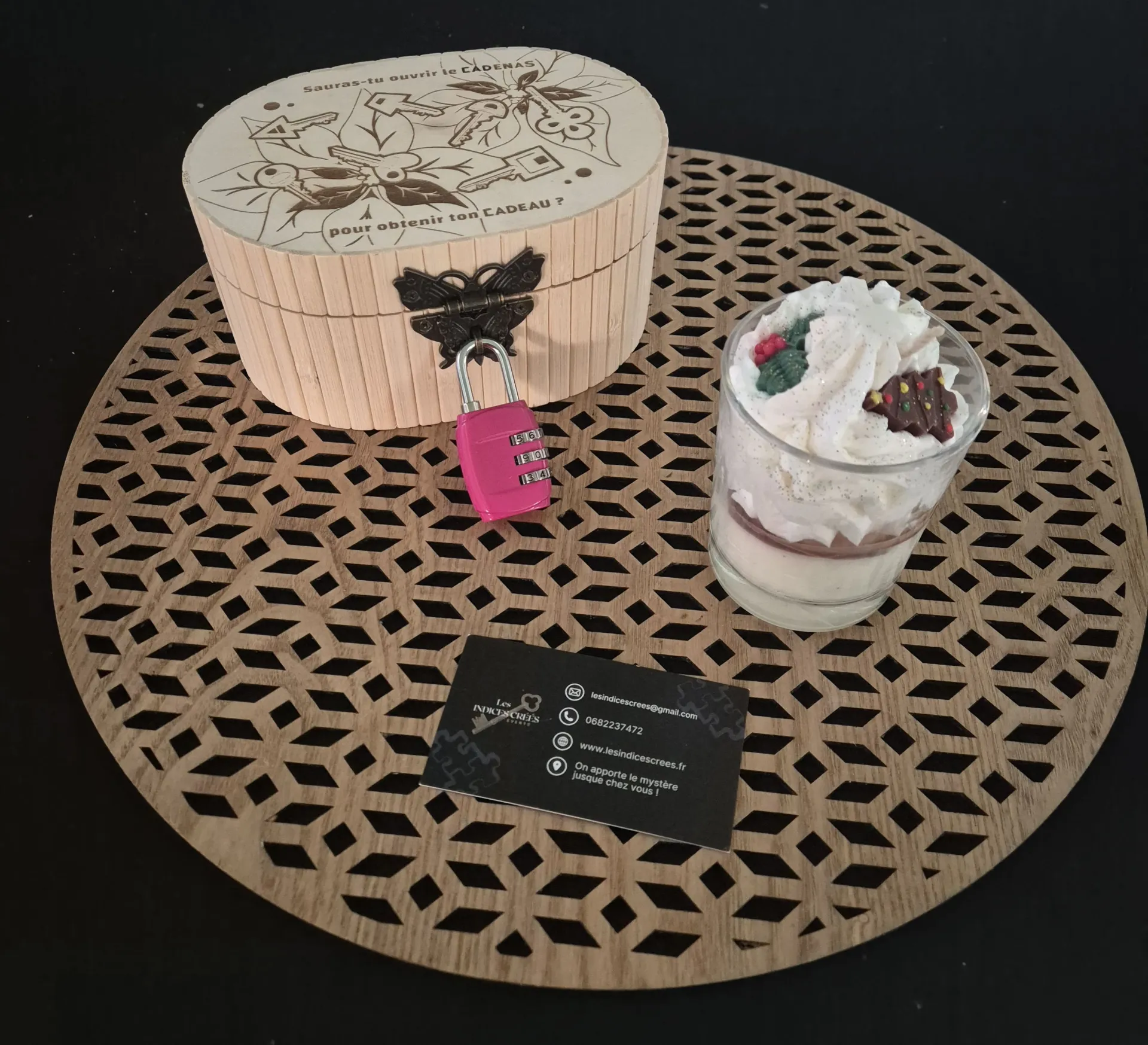 Mystéria Bougie Bijou bûche de Noël